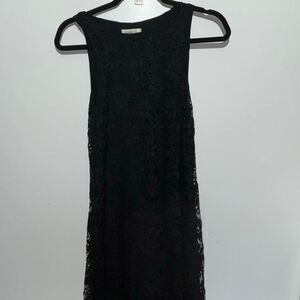 Ginger G Black Floral Lace Overlay Sleeveless Mini A-Line Dress Small NWT